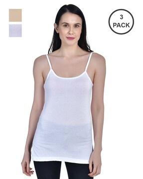 Pack of 3 Camisoles with Side Slits