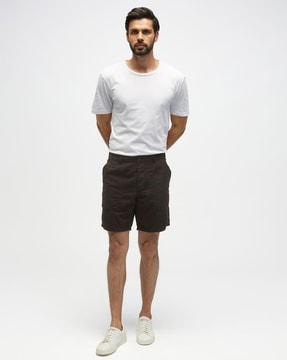 Flat-Front City Shorts with Insert Pockets