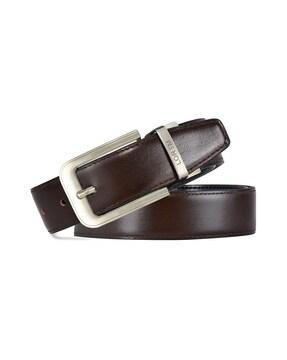 Textured Reversible Belt with Buckle Closure