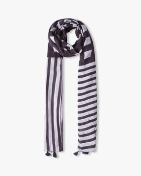 BB Striped Stole with Tassels