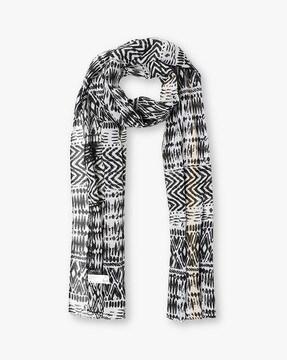 BB Printed Stole with Contrast Border