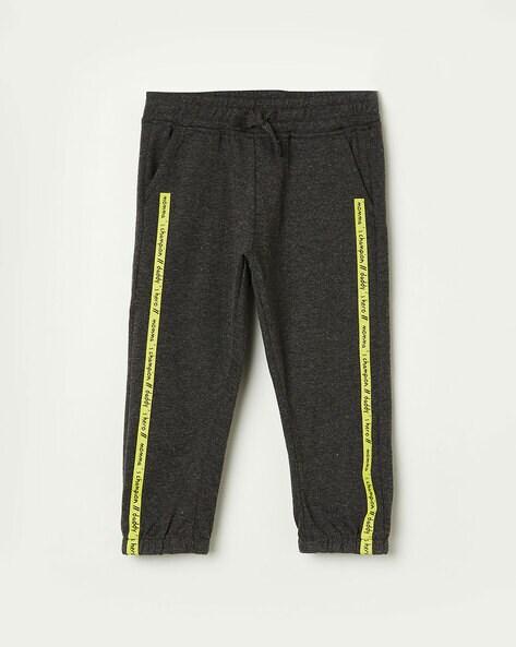 Typographic Print Track Pants with Insert Pockets