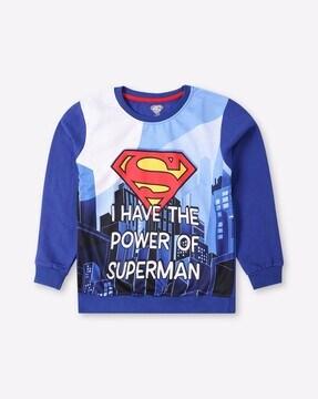 Superman Print Crew-Neck Sweatshirt