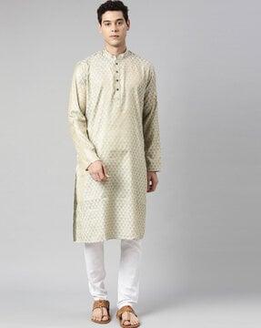 Embroidered Long Kurta with Insert Pocket