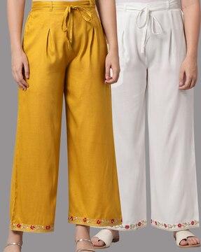 Pack of 2 Palazzos with Waist Tie-Up