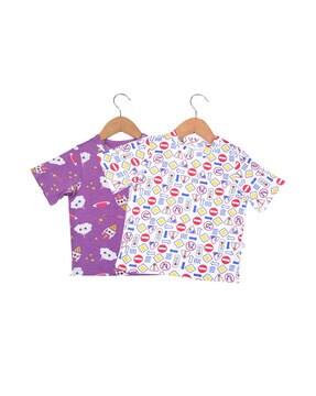 Pack of 2 Printed Crew-Neck T-Shirts