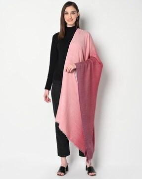Ombre-Dyed Stole with Fringed Hem
