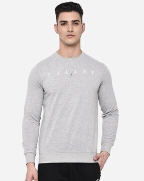 heathered Round-Neck Sweatshirt
