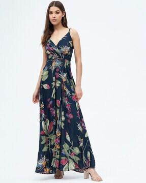 V-Neck Floral Maxi Dress