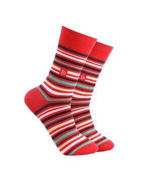 Striped Mid-Calf Length Everyday Socks
