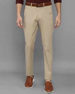 Straight Fit Flat-Front Trousers