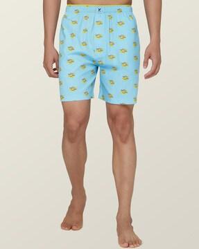 Novelty Print Boxers with Elastic Waist
