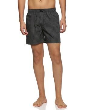 Checked Mid-Rise Shorts