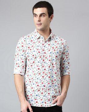 Printed Full-Length Slim Fit Shirt