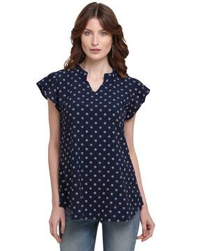 Polka-dot Print Relaxed Fit Tunic