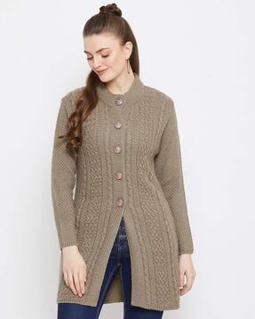 Knitted Button Closure Cardigan