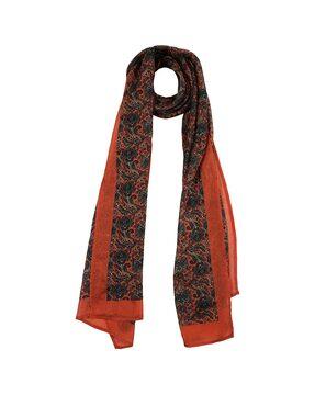 Printed Stole with Contrast Border