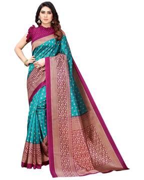 Saree with Floral Woven Motifs