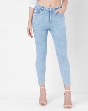 Lightly Washed High-Rise Skinny Fit Jeans