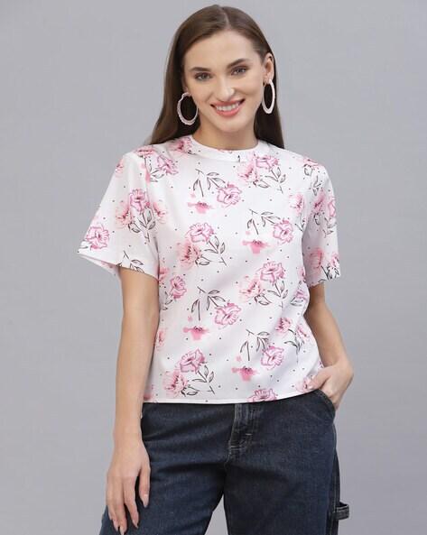 Floral Printed Round-Neck Top