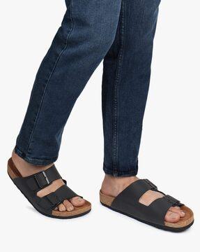 Dual-Strap Sandals with Buckle Closure