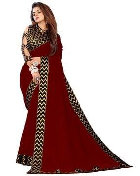 Embellished Saree with Jacquard Lace Border