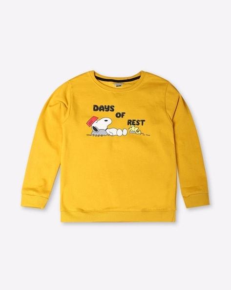 Snoopy Print Crew-Neck Sweatshirt