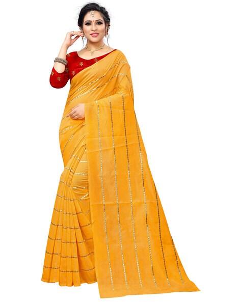 Embellished Saree with Contrast Border