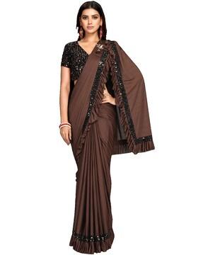 Embellished Saree with Ruffles