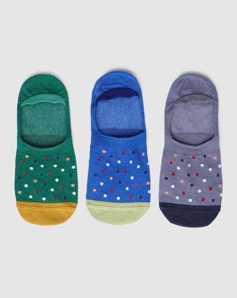 Pack of 3 Polka-Dot Print No-Show Socks