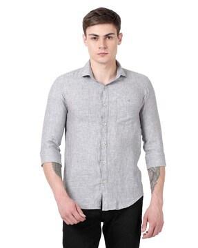 Heathered Shirt with Patch Pocket