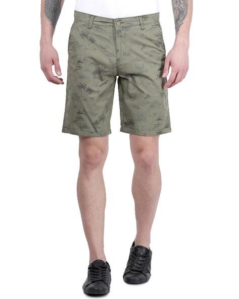 Tropical Print Slim Fit Shorts
