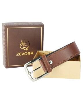 Reversible Wide Belt with Tang Buckle Closure