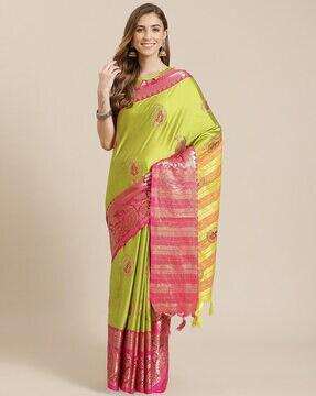 Paisley Pattern Saree with Tassels