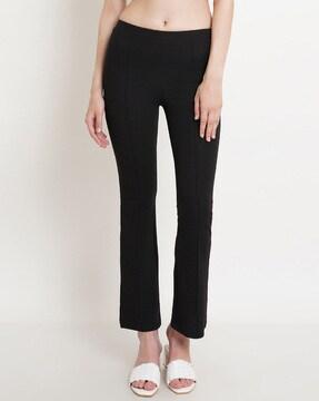 Flared Trousers with Elasticated Waist