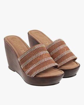 Embellished Wedges with Perforated Upper