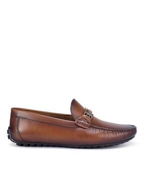 Genuine Leather Round-Toe Loafers