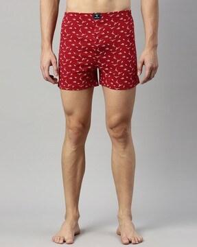 Printed Boxers with Elasticated Waistband