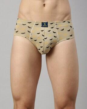 Printed Briefs with Elasticated Waist