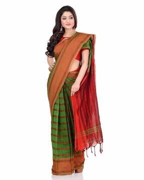 Woven Traditional Saree with Tassels