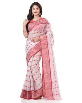 Cotton Saree with Woven Motifs