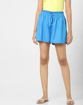 Embroidered Shorts with Elasticated Waist