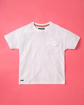 Round-Neck T-Shirt with Flap Pocket