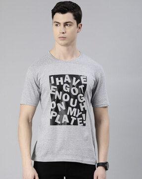 Typographic Print Crew-Neck T-Shirt
