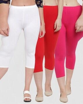 Pack of 3 Stretchable Slim Fit Capris