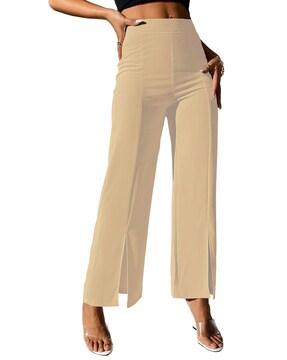 Solid Relaxed Fit Trousers