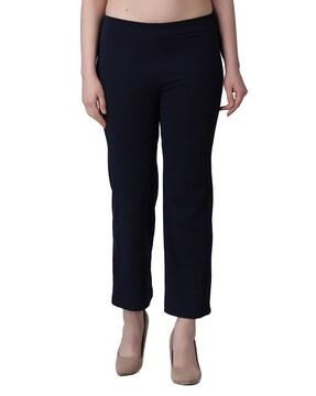 High-Rise Flat-Front Trousers