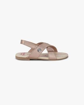 Criss-Cross Strappy Sandals with Velcro Fastening