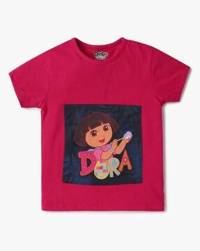Dora Print Crew-Neck T-Shirt