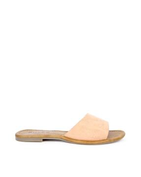 Slip-On Flat Sandals with Open-Toe